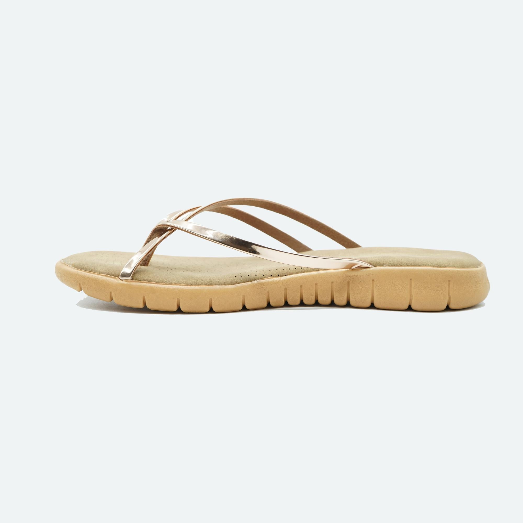 Kneetoes Womens Luxe Rose Gold Thong Sandals