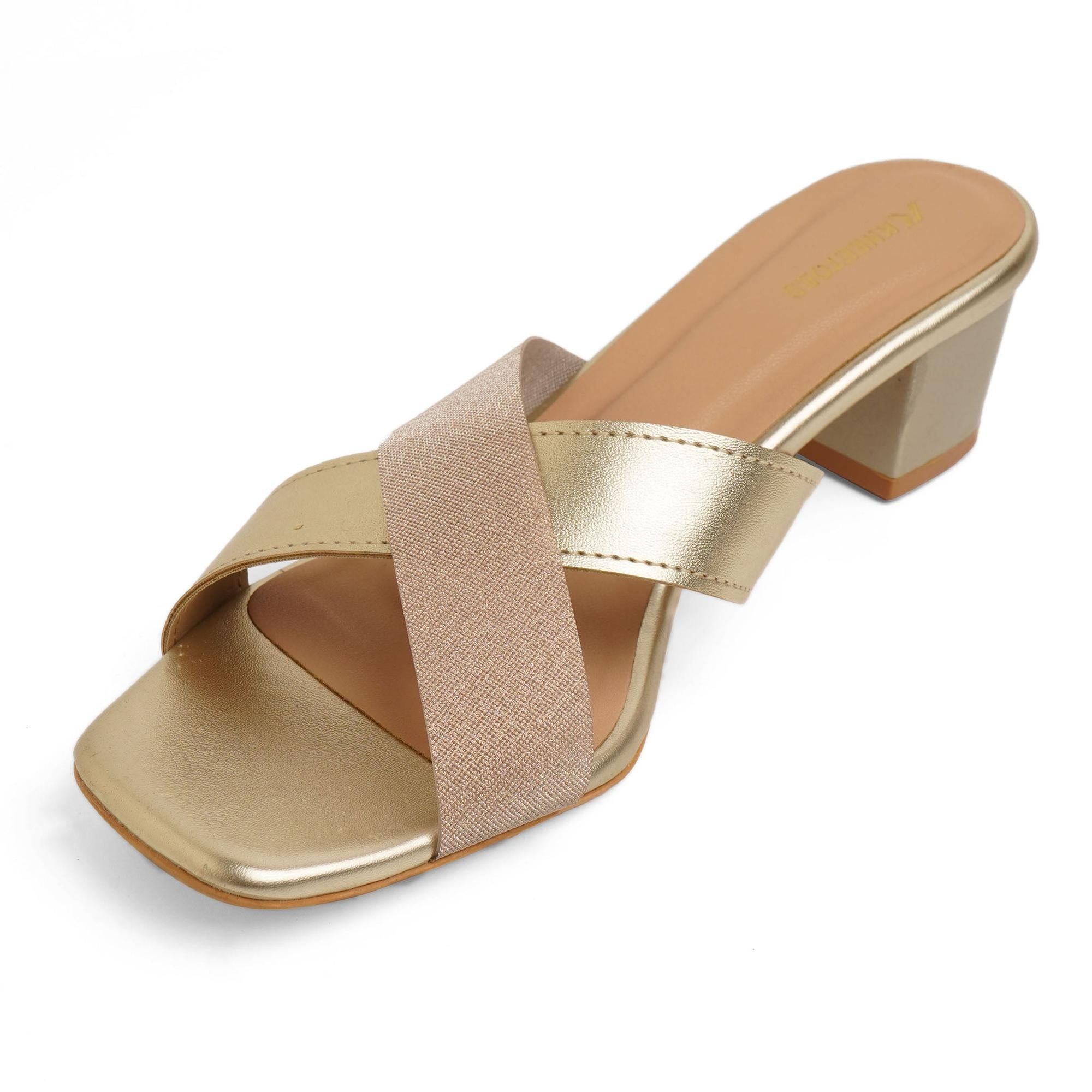 Shine Pop Gold Block Sandals