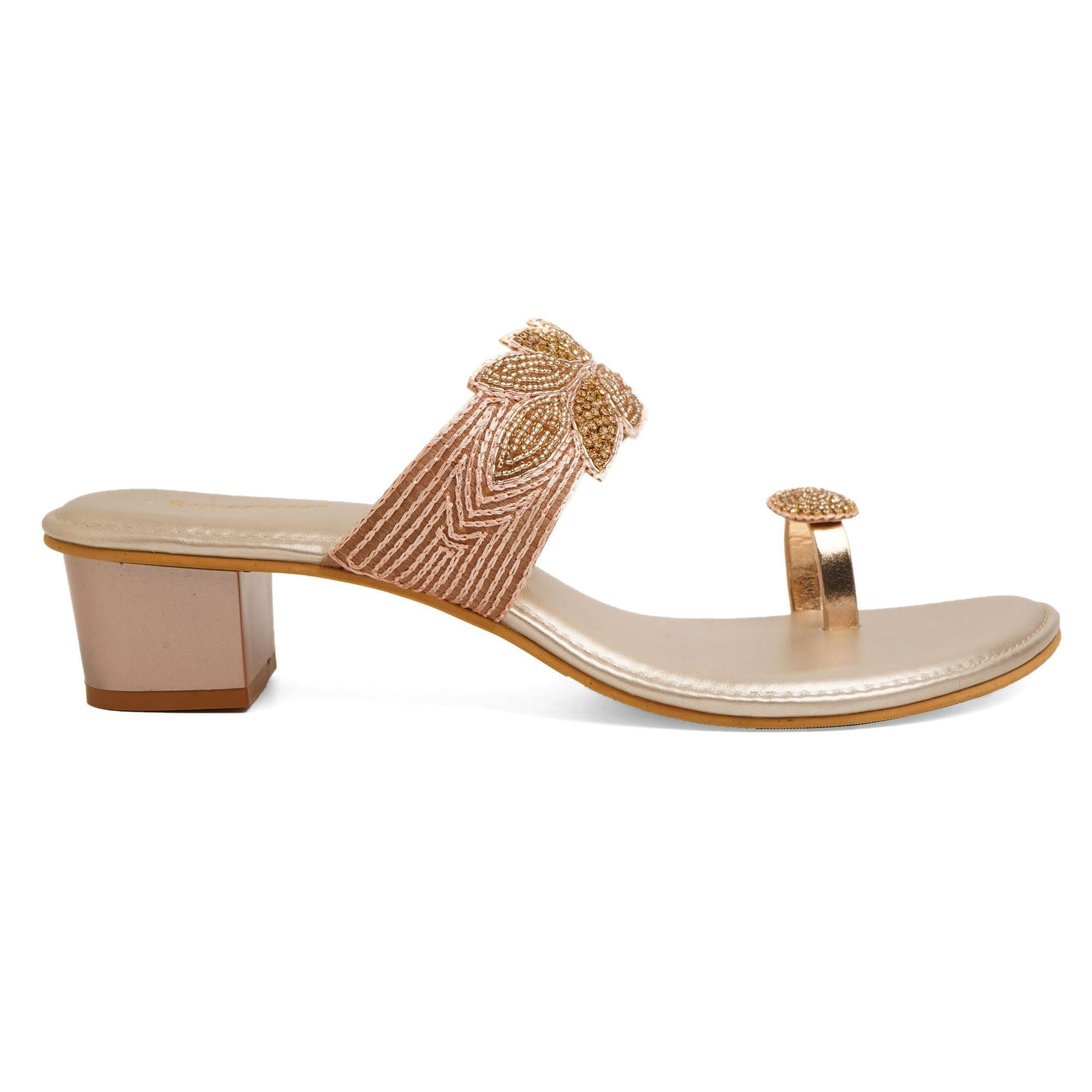 Bead Luxe Rose Gold Sandals