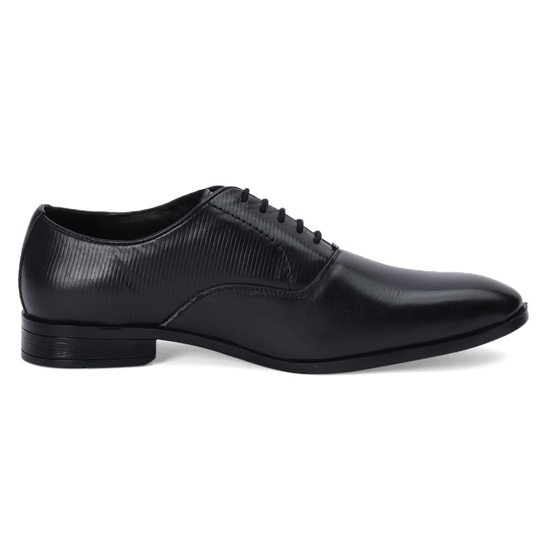 Classic Black Textured Oxford Shoes