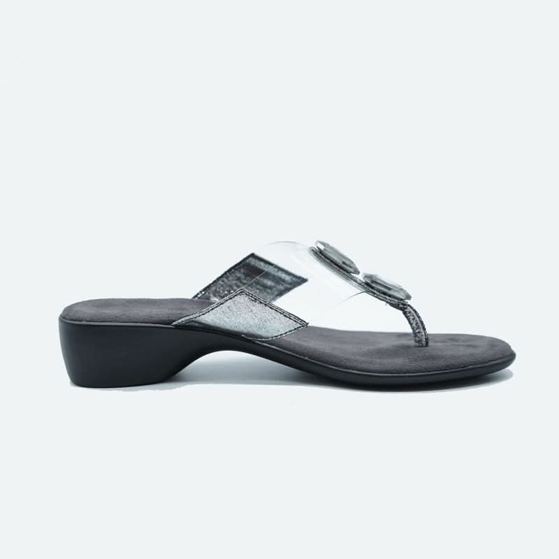 Gemglow Transparent Grey Thong Sandals