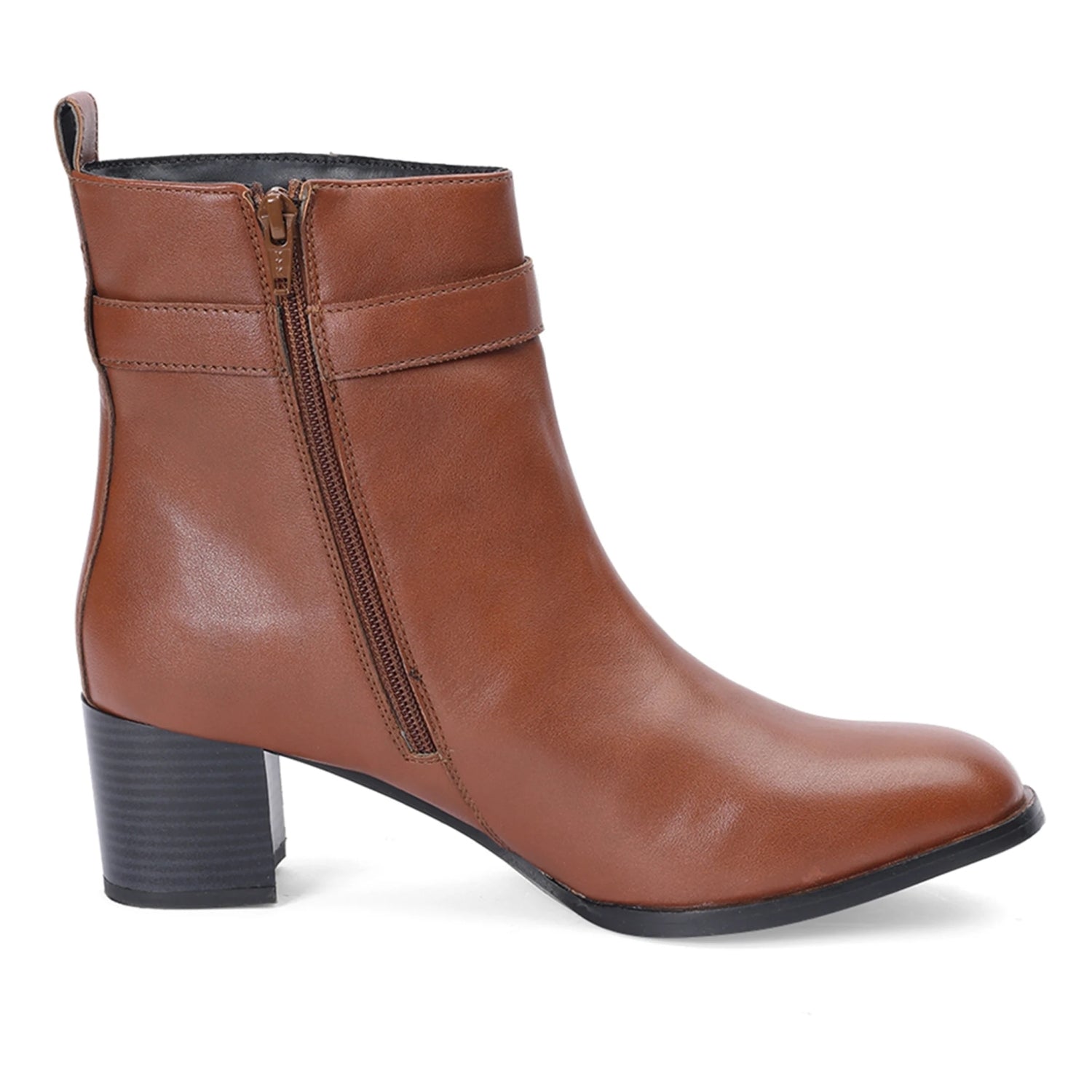 Tan Block Heel Beatle Boots