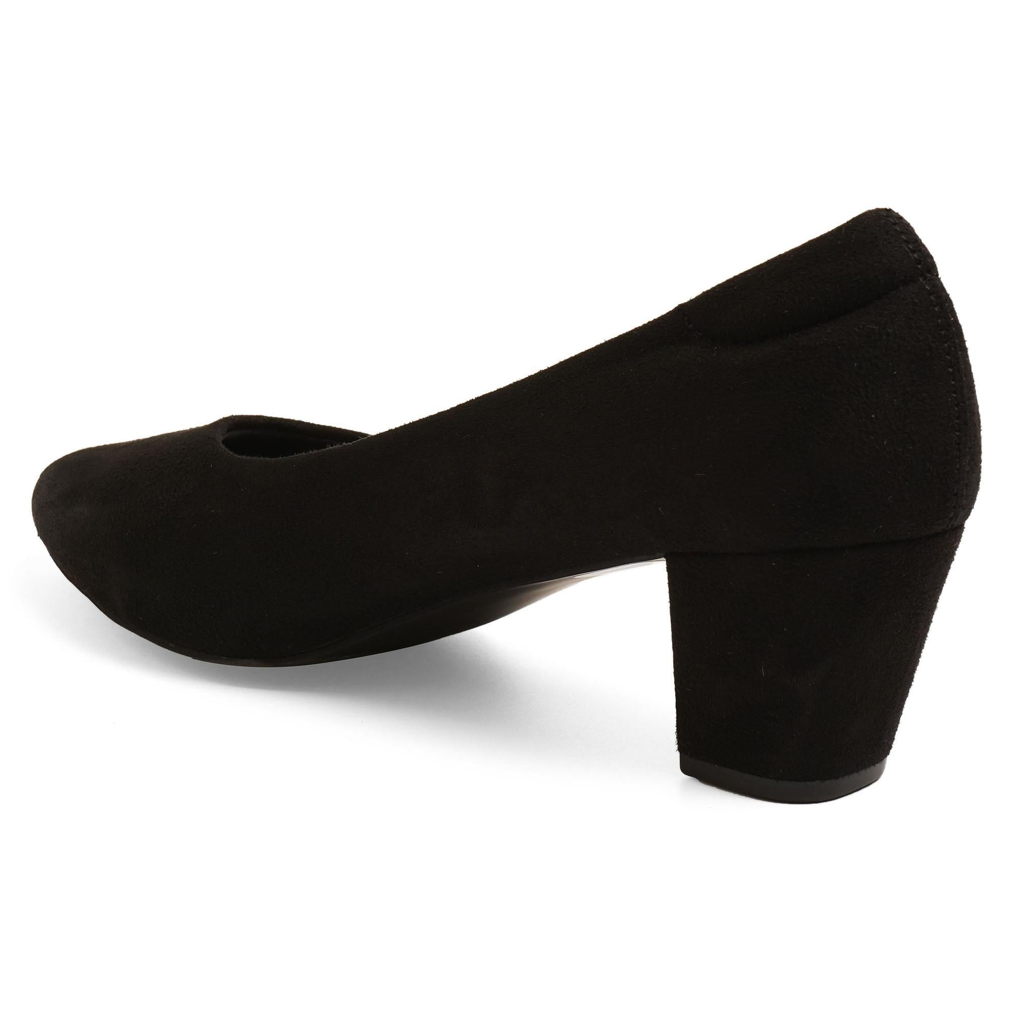 Classic Charm Black Block Pumps