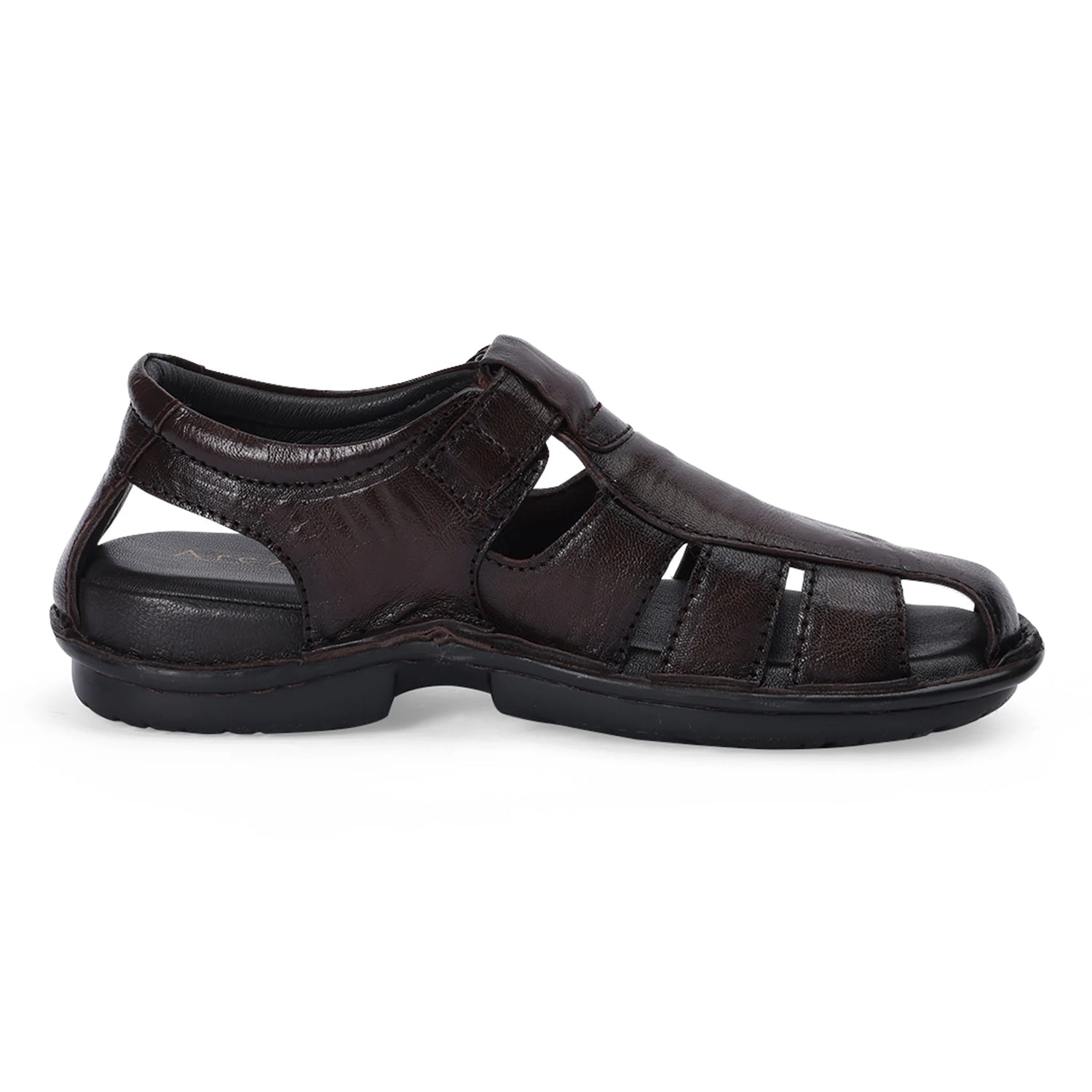 Luxe Dark Brown Buckle Closure Sandals