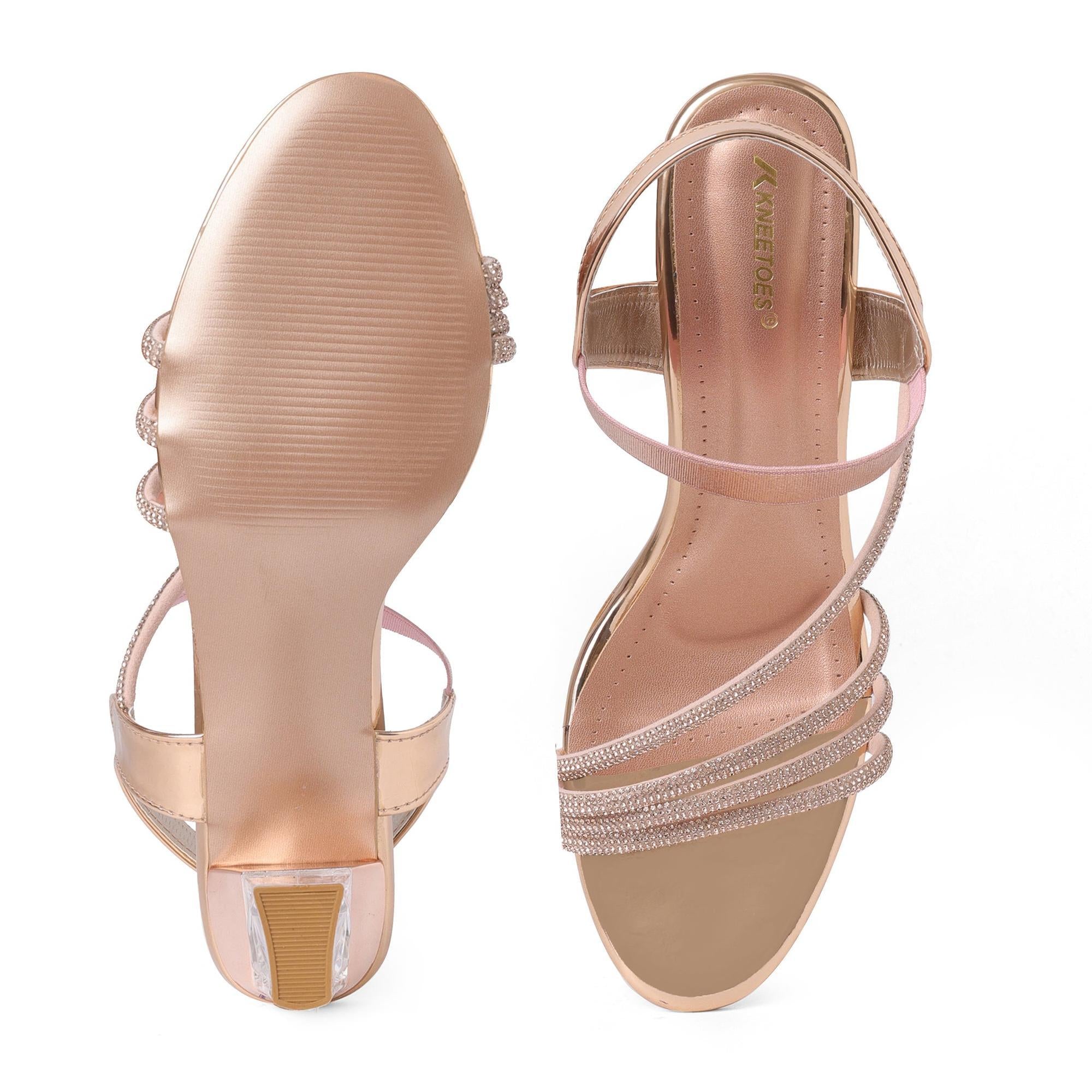 Luxe Studded Rose Gold Party Heels