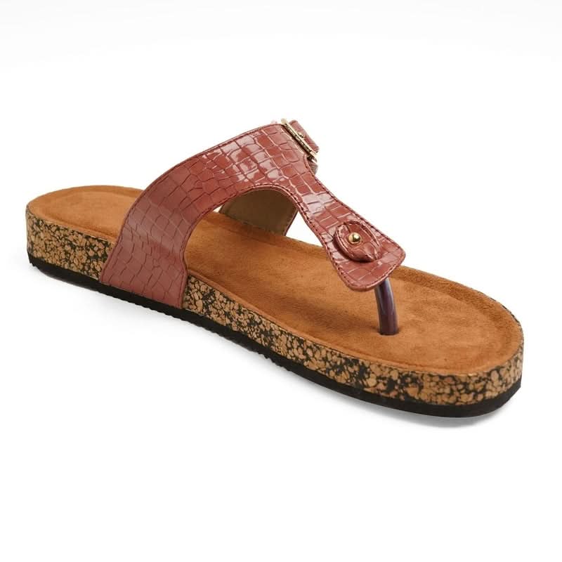 Classic Charm Brown Buckled Flats