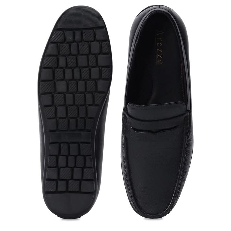 Classic Black Leather Moccasins