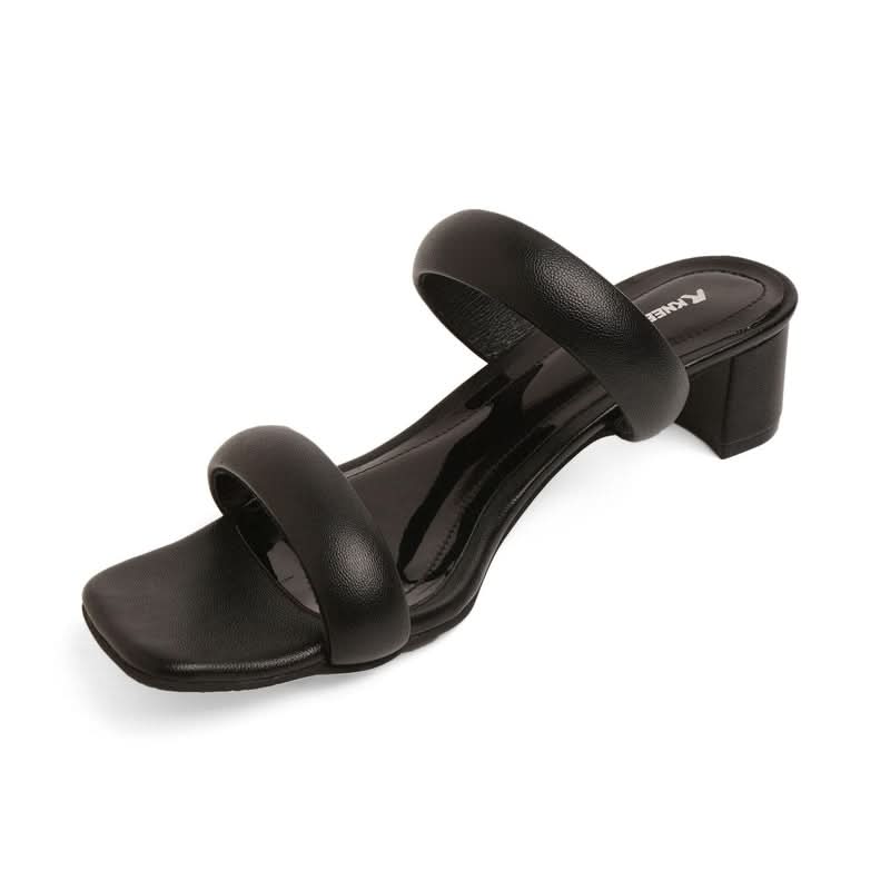 Cushioned Black Block Heels