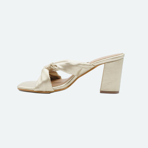 Bold Gold Knotted Block Party Sandals