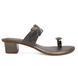 Bead Luxe Grey Block Sandals