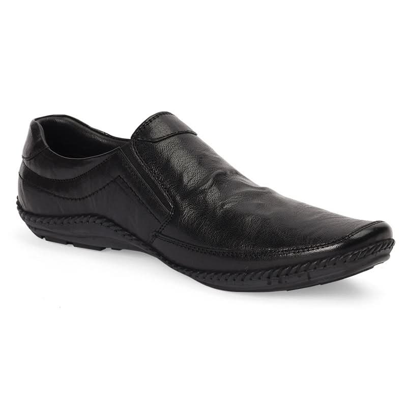 Elite Black Flexible Sole Slip-Ons