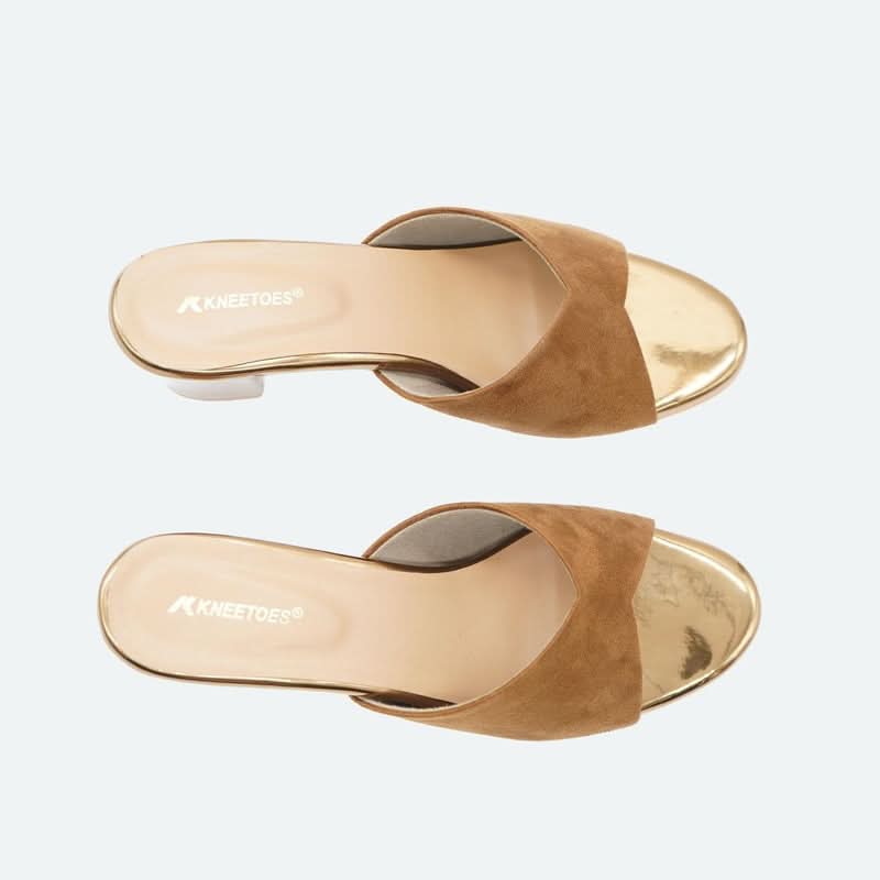 Classic Charm Brown Block Heel Sandals