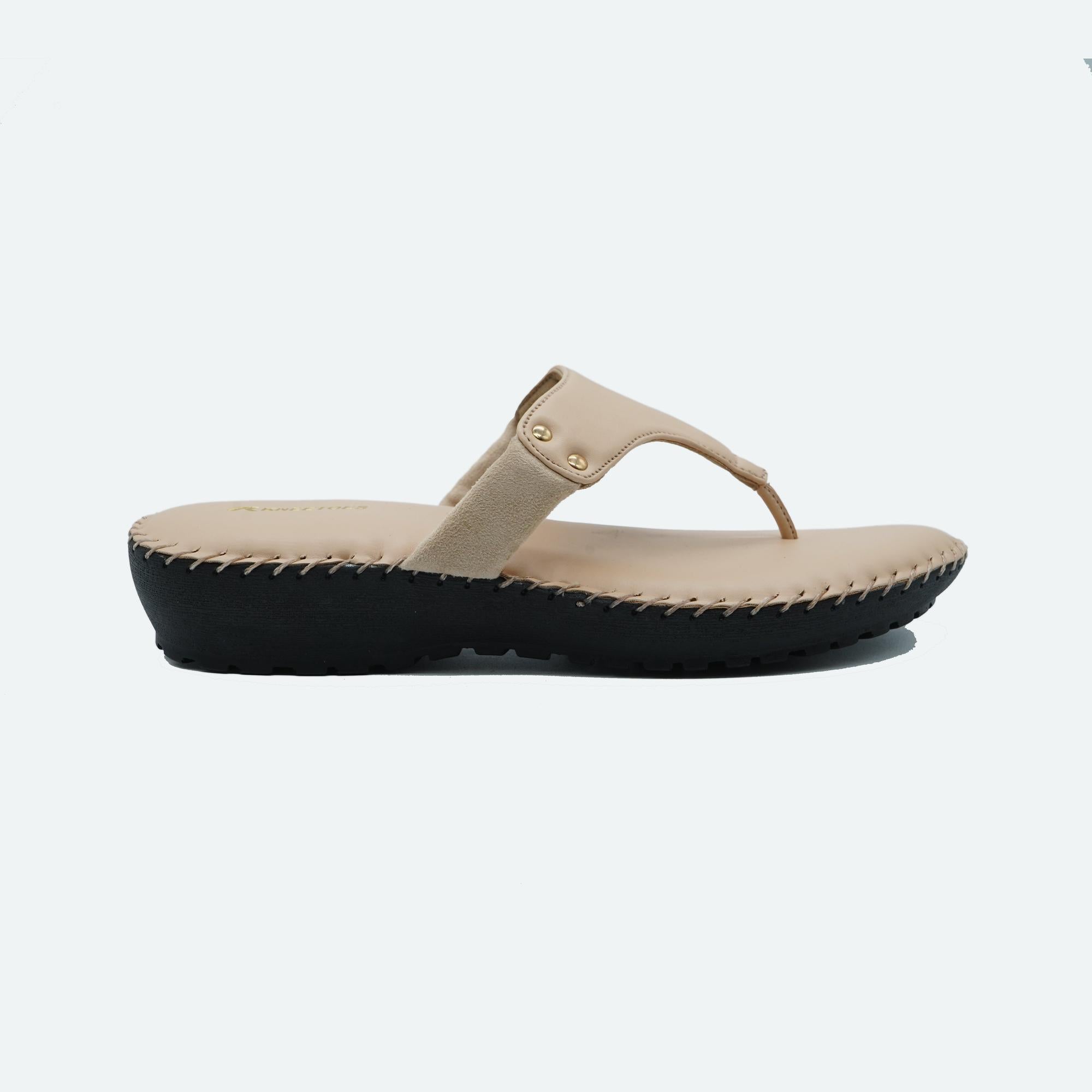 Classic Charm Beige Thong Casual Sandals