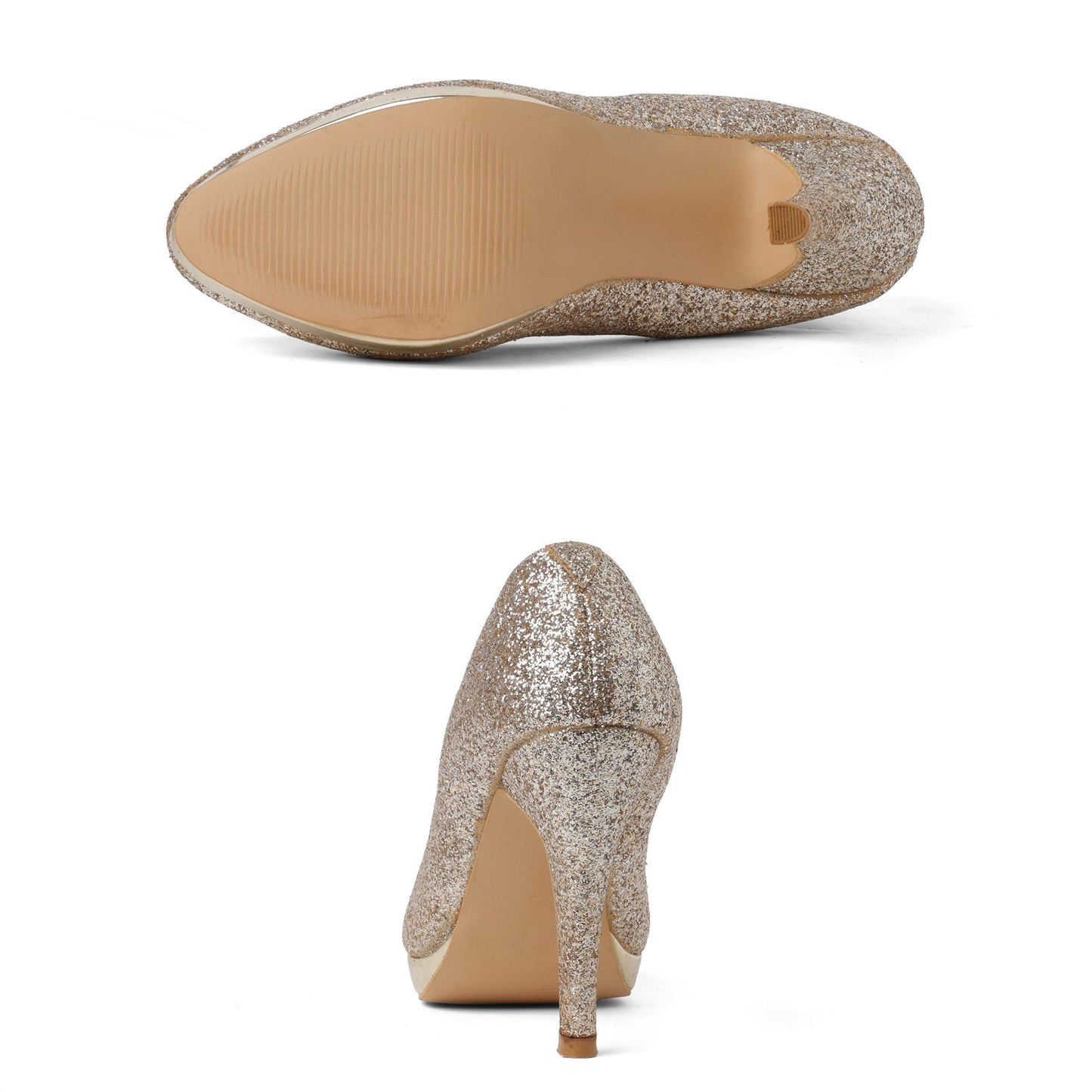 Shine Pop Gold Shimmer Stiletto Pumps