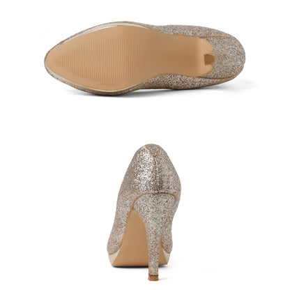 Shine Pop Gold Shimmer Stiletto Pumps