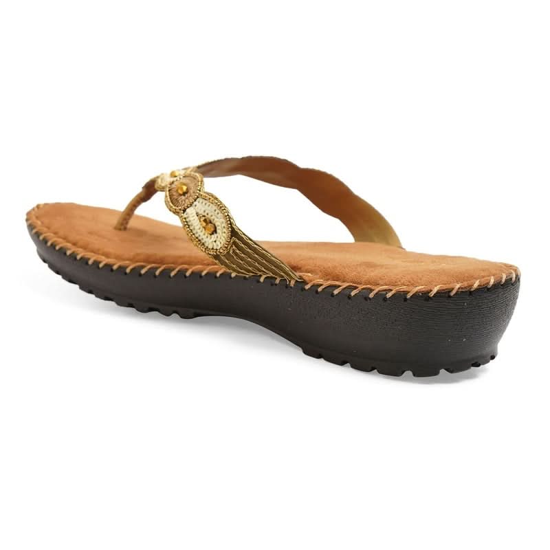 Bead Luxe Bronze Thong Sandals