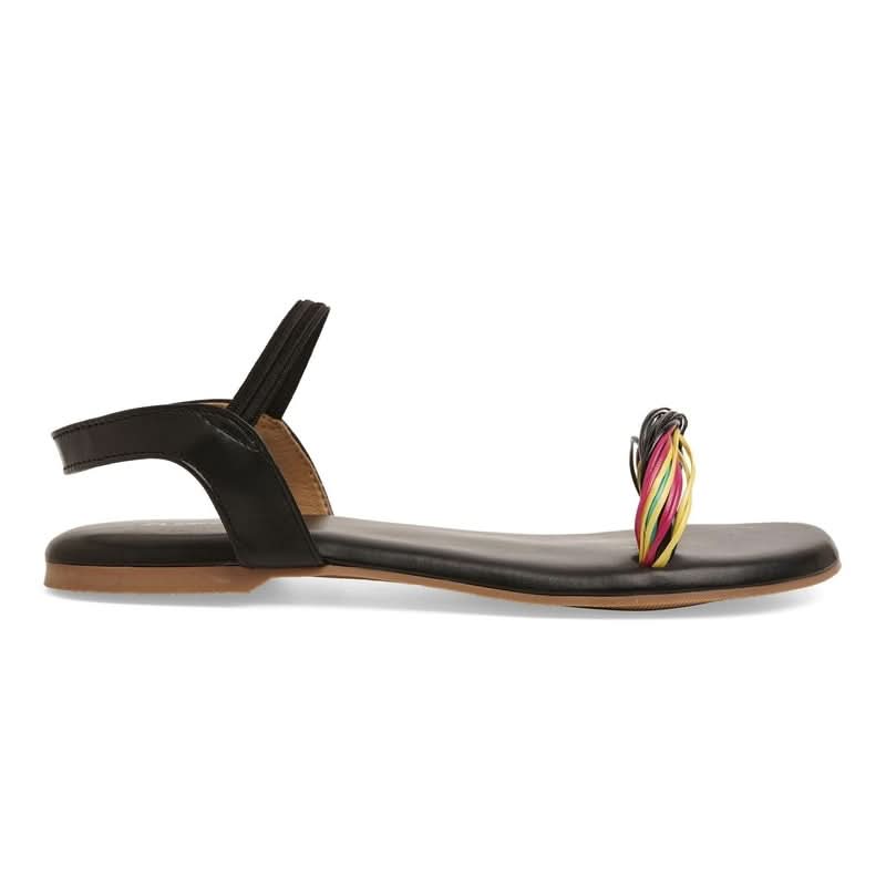 Classic Charm Black Casual Open-Toe Sandals